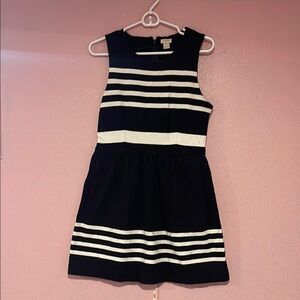 J. Crew Black and White Fit and Flare Dress